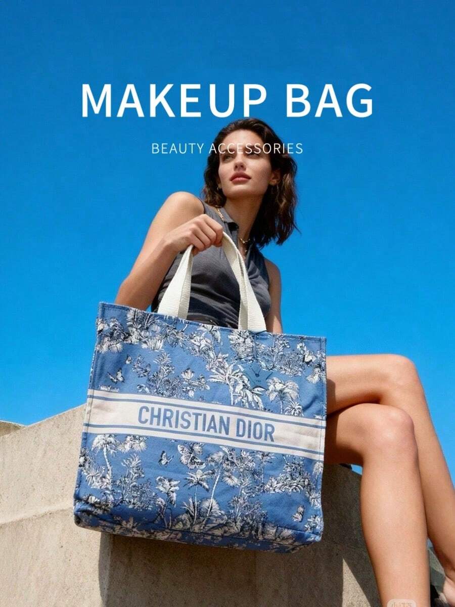 Dior 迪奥高级定制手提包 - 多功能托特包和化妆包套装，奢华圣诞及节日礼物 - 藍色 - 查看 1