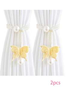 1/2件装可爱蝴蝶樱花装饰窗帘绑带，门帘，咖啡帘，遮阳帘，蚊帐帘绑带，迷人公主房装饰收纳带，婴儿房装饰 - 彩色 - 查看 16