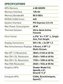 Nvidia Quadro K2200 4GB GDDR5 128 位工作站显卡，2 个 DisplayPort 和 DVI-I 接口，支持 4K，单槽设计，是 3D 渲染、CAD 和三显示器设置的理想选择（OEM 包装） - Quadro K2200 4GB - 查看 5