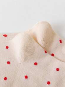 5 pares de calcetines de media pantorrilla con diseños de corazones y lunares, cómodos y transpirables para uso diario en pareja - Multicolor - Ver 9