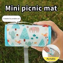 1pc Portable Outdoor Mat | Nylon Material, Multiple Pattern Designs - Suitable For Picnics, Beaches And Other Occasions - Multicolor - View 7
