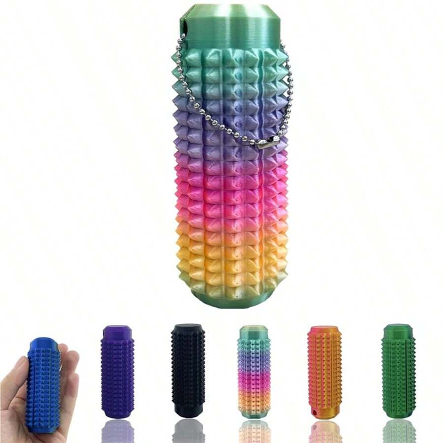 1 st. 3D-texturerad sensorisk rulle med spikar, tonad färg, andningsbar design, modulär för muskelavslappning och stresslindring, perfekt present för ångestlindring, humörboost, smärtlindring, stresshantering för vuxna (ingen kedja ingår) - Multifärgad - Visa 1