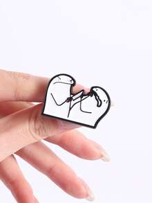 3pcs Interesting Line Character Enamel Badge Manga Brooch Badge Backpack Collar Badge Clothing Accessories Fashion Jewelry Friends Gift - Multicolor - View 4