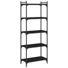 Bibliothèque vidaXL à 5 niveaux, noire, 60 x 30 x 154 cm, ingénierie du bois - Noir - Voir 6