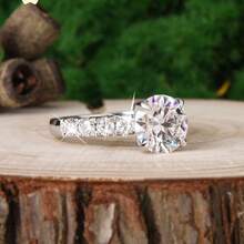 1pc S925 Sterling Silver 3.0ct Moissanite Ring, Fashionable Niche Elegant, Couples Style, Proposal, Engagement, Wedding, Valentine's Day, Anniversary Gift, Suitable For Daily Wear, Honeymoon, Date, Party, Gift, Halloween, Christmas Gift