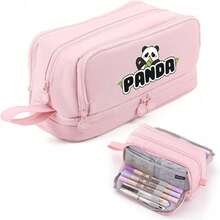 Panda Gel Pens, Soft Grip Clickable Erasable Pen, Student Gift Prizes, 0.5mm Blue Ink,Large-Capacity Multi-Layer Pencil Case,Back To School Supplie Essentials Office Supplies Valentine's Day Gifts - Multicolor - View 13