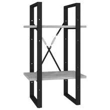 vidaXL Bibliothèque de 5 niveaux Gris béton 40x30x175cm Bois ingénierie - Gris - Voir 4