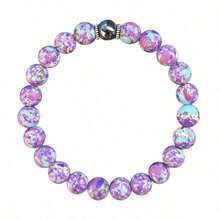 1Pc Purple And Blue Pink Pattern Bead Bracelet, Suitable For Mother's Day, Graduation Season, Thanksgiving And Christmas Celebrations, Suitable For Daily Wear And Gift Giving. - 預設 - 查看 5