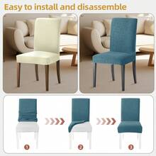 Ystyle Chair Covers With Backrest 4/6 Pieces, Kitchen Chair Covers, Stretch Chair Cover, Universal Dining Room Chair Covers, Washable Removable, Easy To Clean - Dark Green - View 5