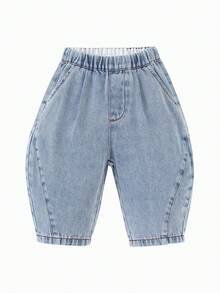 mini bala Baby Boy Denim Jeans, Fade-Resistant, Durable, Soft & Comfortable, Cute Casual, New Spring Long Pants - Denim Light Blue - View 4