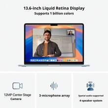 Apple 全新苹果AI笔记本电脑 | 2025款 MacBook Air 15英寸 M4（10+10核）16GB 512GB 天蓝色 MC7A4CH/A | 外观精美，功能齐全 - 黑色 - 查看 4