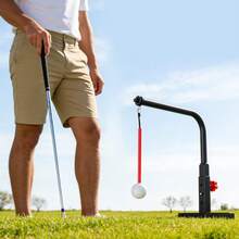 Adjustable Golf Swing Training Aid With 360° Automatic Ball Return, Durable Iron Construction, Compact Design For All Skill Levels, Easy Assembly - Black - View 8