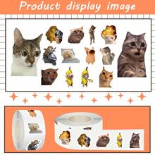 500 miếng/cuộn hình dán mặt mèo trừu tượng ngộ nghĩnh, decal dễ thương để tự trang trí trên ván trượt, ốp điện thoại, laptop, xe đạp, tủ lạnh, hình dán graffiti chống thấm nước. - Nhiều màu - Xem 11