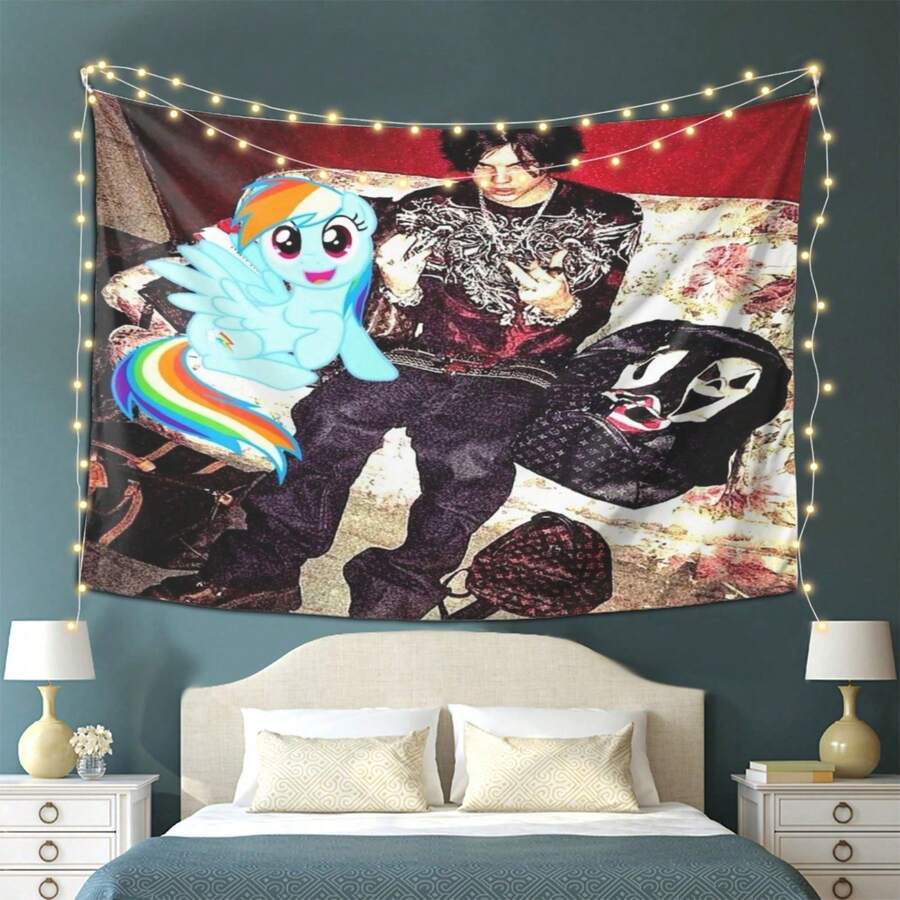 Sematary Tapestry - Gothic Punk Wall Hanging Decor With Rocker Design, Poster For Living Room, Bedroom, Office - Easy Hang No Electricity Needed, Room Decoration, Edgy Artwork, Durable Fabric, Unique Artwork, Alternative Style Lovers - Nhiều màu - Xem 1