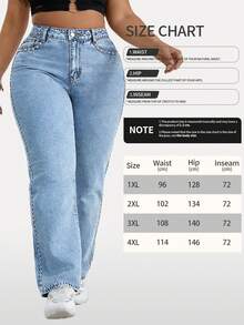 Quần jeans ống đứng dáng suông kiểu Y2K dành cho nữ cỡ lớn, chất liệu cotton mài, kiểu dáng rộng rãi thoải mái với chi tiết đinh tán, trang phục đường phố đa năng cho những buổi đi chơi hàng ngày. - Rửa trung bình - Xem 7