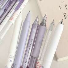 Dongmi Gel Pen Set, INS Style, High "Appearance Value" Student Practice Pens, A Set Of 6 Types Of Practice Pens, 0.5mm Refill, Purple Series, Fast-Drying, Smooth, Durable Gel Pens For Wholesale