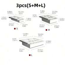 1pc/3pcs Detachable Japanese-Style Under Desk Drawer Organizer With Adhesive Pad For Hidden Storage - White - View 16