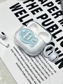 1 Set de regalo de alta calidad para amantes y hermanas - Funda protectora de TPU con lazo 3D y cadena de auriculares linda, juego completo de funda para auriculares compatible con Apple 1/2/3/Pro/Pro2 - transparente - Ver 3