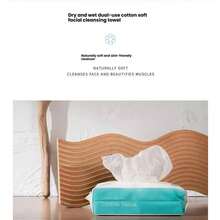 [East Xin] Dual-Purpose Cleansing Wipes, 80 Sheets, 100% Cotton, Thicker Disposable Face Towels, Makeup Remover, Skincare, Travel Essential, Suitable For Sensitive Skin - Multicolor - View 7