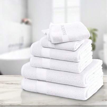 6-Piece Bamboo Towel Bale Set | Super Soft, Quick-Drying & Highly Absorbent Family Pack Towel Set | Includes 2 Hand Towels, 2 Bath Towels & 2 Bath Sheets | Durable, Easy-Care & Stylish | Perfect For Home, Spa, Gym, Beach, Everyday Use Or Gifts | LOCAL WAREHOUSE | UK Brand