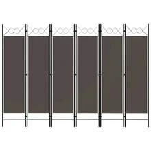 vidaXL 6-teiliger Raumteiler Anthrazit 240x180 cm - Grau - Übersicht 1