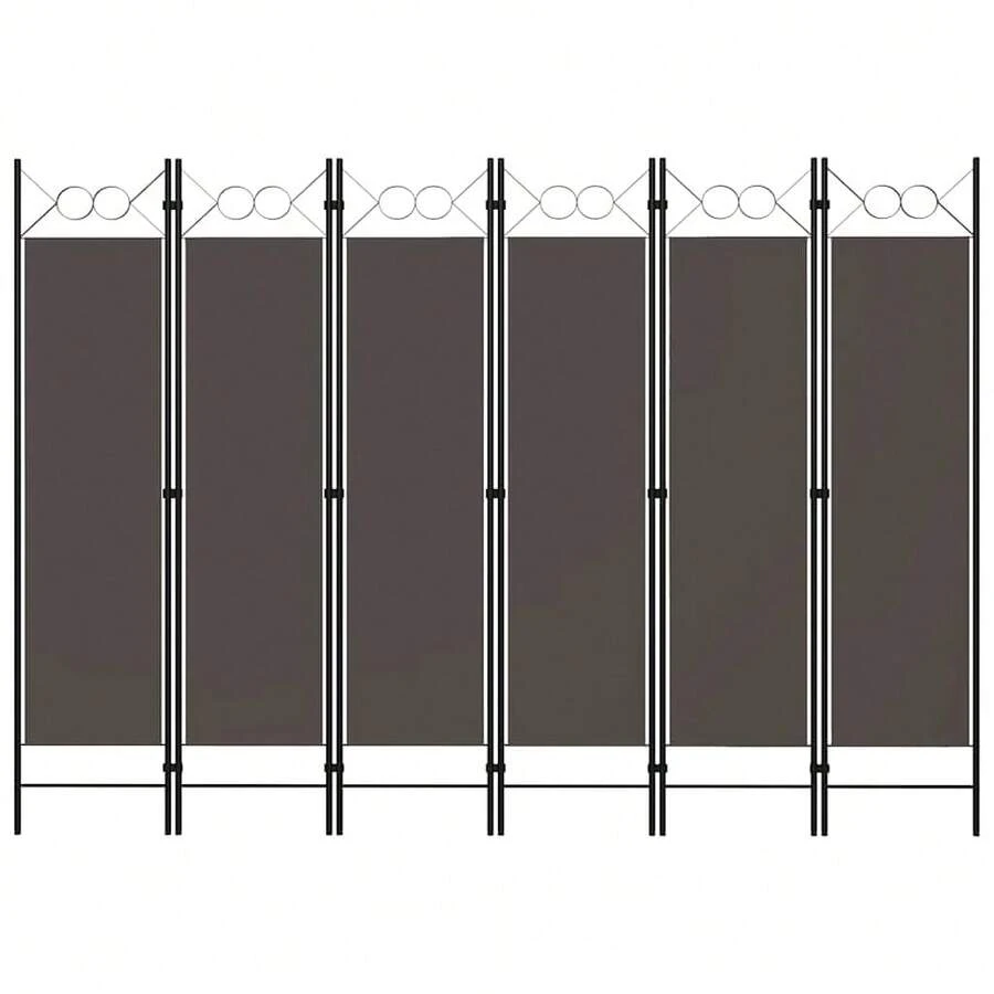 vidaXL 6-teiliger Raumteiler Anthrazit 240x180 cm - Grau - Übersicht 1