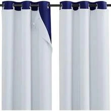 Blackout Curtain Liners Sheer Curtains, Cold Heat Noise Blocking Liners With Rings: Easy To Open And Close, Thermal Liners 84 Inches Long Curtains, 1 Pair, 50 X 80 Per Panel, Home Decor - 鉑金白 - 查看 10