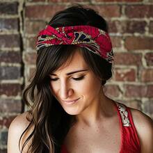 6 Pieces African Headbands Women And Elastic Yoga Turban Boho Printed Stretchy African Wraps Knotted Fashion Hair Accessories Women Non Slip - A - 查看 5