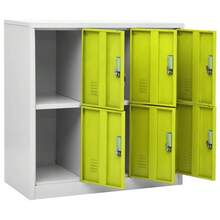 vidaXL Armoires à casiers 2 pcs Gris clair et vert 90x45x92,5 cm Acier - Vert - Voir 6
