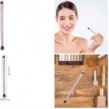 DOITOOL Brocha Doble Punta Para Maquillaje De Ojos Y Base Pincel Profesional De Cosmticos Color Dorado Mate Para Difuminar Y Aplicar Sombra De Ojos Y Base - como se muestra en la figura - Ver 1