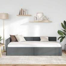 vidaXL Cadre de lit d'angle Grigio foncé 90 cm x 190 cm in velluto - Grigio - Visualizzare 4