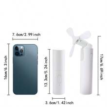 Ventilador portátil mini, carga USB, velocidad de viento ajustable de 3 velocidades, ventilador personal plegable de mano para pestañas, adecuado para niñas, damas, viajes, actividades al aire libre - Lápiz labial - Ver 9