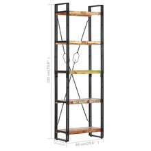vidaXL Libreria 5 livelli 60x30x180 cm Bois solid de récupération - Castano - Visualizzare 6