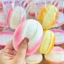 2-Tone Cracked Bread Slow Rebound Squeeze Toy, Sugar Squishy Stress Relief Toy - Multicolor - View 5