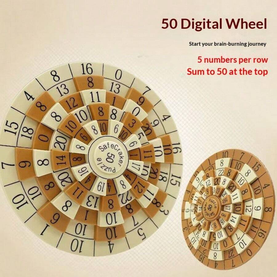 50号旋转拨盘10级数学解锁益智玩具，适合14岁及以上青少年