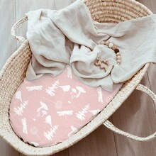 GLLQUEN BABY 3 件装女婴婴儿床单，弹力柔软舒适，贴合婴儿床垫（32 英寸 x 16 英寸），通用尺寸，适用于椭圆形和矩形床垫。