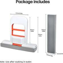 Mini Foldable Desktop Mop – Portable Versatile Wet & Dry Cleaning Sponge Mop For Home & Car – Ideal For Kitchen, Bathroom, Glass, Dining Table & More (Squeeze Handle+1 Sponge Head ) - trắng - Xem 2