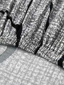 1件几何线条印花牛奶丝无扶手折叠沙发床罩，弹性全覆盖防尘，适用于卧室、客厅，四季皆宜 - 彩色 - 查看 8