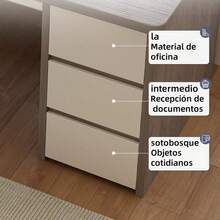 Escritorio Moderno Minimalista Office Ordenador Con 3cajones Dimensiones:100*50*74,5cm - Marrón - Ver 7