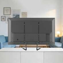 RibasuBB Adjustable Black TV Stand For 32-70 Inch LCD Television, Maximum Load 77.2lbs, Tabletop Mount, Cold-Rolled Steel, Easy Assembly - Black - View 10