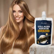 Collagen Keratin Hair Mask, MELAO Deep Repair Hair Mask For Dry Damaged Frizzy Hair, Intensive Nourishing Treatment, Anti Frizz, Adds Shine & Softness, Strengthens & Repairs Hair, 100g/3.53oz - Dark Green - View 2