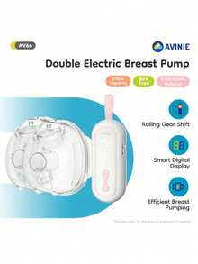 1pc 210ml Double Electric Breast Pump, 4 Modes 15 Levels, Massage, Suction, Lactation, Milk Ejection Modes, Easy To Clean