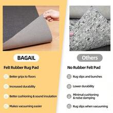 almohadillas para orejas de fieltro y goma natural de 1 8 pulgadas de grosor, agarre antideslizante para alfombras de 3 x 5 pies, mantiene las alfombras en su lugar, almohadillas para orejas - 3x5Rectangular18pulg - Ver 7