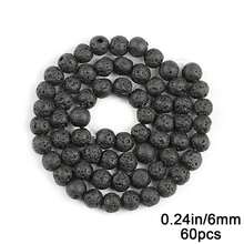 60pcs Colorful 6mm Volcanic Stone Beads, Suitable For DIY Jewelry Making, Bracelets, Necklaces, Home Decor Crafts, Handmade Accessories - DIY - View 11
