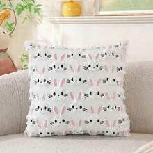 Easter Throw Pillow Covers Cute Plush Rabbit Embroidery Cushion Cases For Party Decorations - Multicolor - View 1
