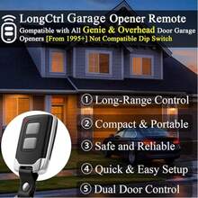 2pcs Replacement Remote For Genie & Overhead Door Garage Door Openers - Compatible With G3T-R, G3T-BX, G3T-A Models (1995+ Intellicode Openers Only) - Black - View 3