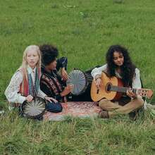 1个6/8/10英寸手持铃鼓，单排铃铛伴奏奥尔夫打击乐器，适用于KTV、派对气氛营造、节日礼物（不含鼓槌），铃鼓，鼓槌，鼓槌 - 彩色 - 查看 8