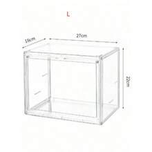 1pc Acrylic Transparent Storage Box, Minimalist Design, Multi-Size Stackable Dustproof Organizer Box, Book/Bag/Figurine Display Case - Clear - View 5