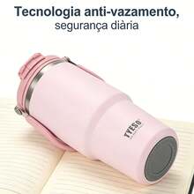 Back-To-School Time! The TYESO 1050ml Stainless Steel Thermal Bottle Is , , And . With A Carrying Handle, It's Easy To Take And Ideal For Children's School Bags. It Keeps Drinks Hot For 12 To 24 Hours And Cold For Up To 24 Hours. It Can Also Be Used As A Thermal Container For Drinks, Lunch, Snacks After Meals, Packed Lunches, And Hot Soups. Essential For The Classroom And Perfect For School, Sports, Travel, And Everyday Use. An Excellent Gift Option. - 淺粉紅色 - 查看 9