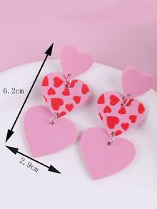 A Pair Of Valentine's Day Earrings With Three Sets Of Acrylic Earrings, Designed With A Transparent And Fashionable Feel, Suitable For Daily Work And Life Matching. Made Of Copper Material With Low Allergies And Anti Fading Properties, It Is A Valentine's Day, Birthday, And Anniversary Gift For Girlfriends, Girlfriends, Mothers, And Wives